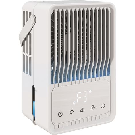 HOMCOM 4-in-1 Mini Air Cooler with 7 Colour RGB Light, White (1/5)