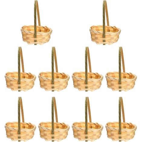 Set mit 10 multifunktionalen, gewebten Bambus-Blumenaufbewahrungskörben – 10,00 x 8,00 x 5,50 cm – b (1/4)