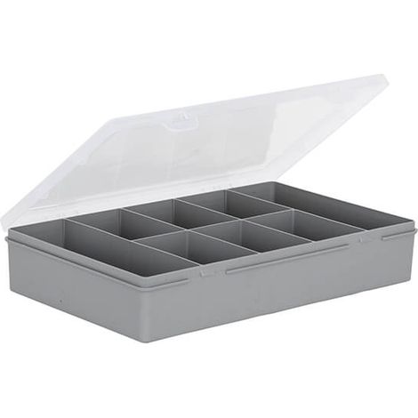 Wham Organiser Box 3.01 29cm with 8 Divisions Soft Grey/Clear