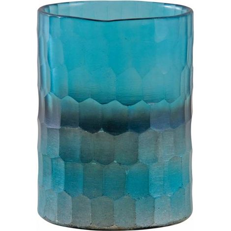 Photophore en verre mosaique turquoise (1/4)