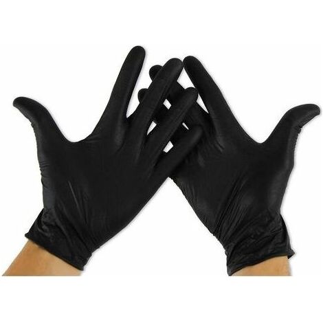 KAEJYIUT-Gloves Nitrile Size L (100 units), Gloves Disposable Nitrile, Gloves Nitrile Black, Gloves Disposable Black, Gloves in Nitrile (WITHOUT LATEX)
