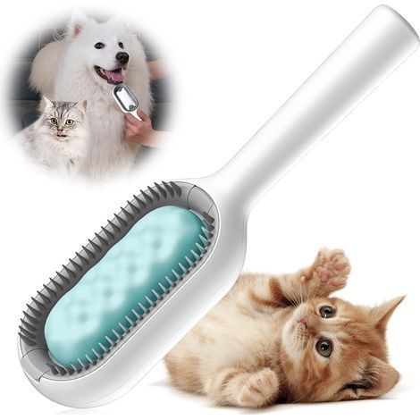 TAISHENGDA-Brosse Chiens Chats, Brosse Chien Brosse Chat Animaux De Compagnie Peigne D'épilation Multifonctionnel, Animaux Toilettage et élimination du sous-Poil Brosse pour Chiens Chats (court, vert)