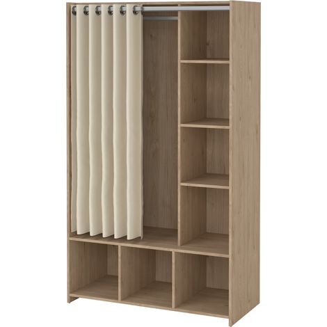 Kit Kleiderschrank mit Vorhang Nussbaum dekor beige. (1/5)