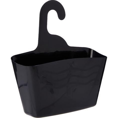 - Shower Caddy - Bathroom Accessory - Wall-Mounted for Hygiene Products - Black - 23.5x8.5x25.5cm (1/5)