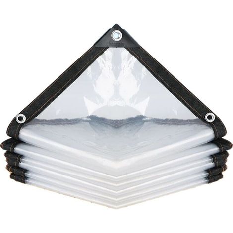 royaluxe -Bâche Transparente Imperméable avec Oeillets, à l'eau en PE Multi-Usage Anti-Pluie Résistante Aux Déchirures Toile de bâche Ultra légère-2M2M (1/5)