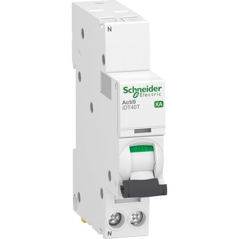 Acti9 iDT40T XA - disjoncteur modulaire - auto/vis - 1P+N 10A courbe C - 6kA