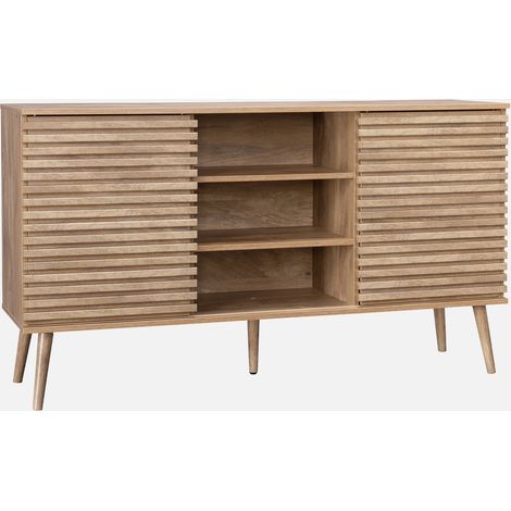 Aparador escandinavo de madera con 2 puertas, 140cm (1/5)