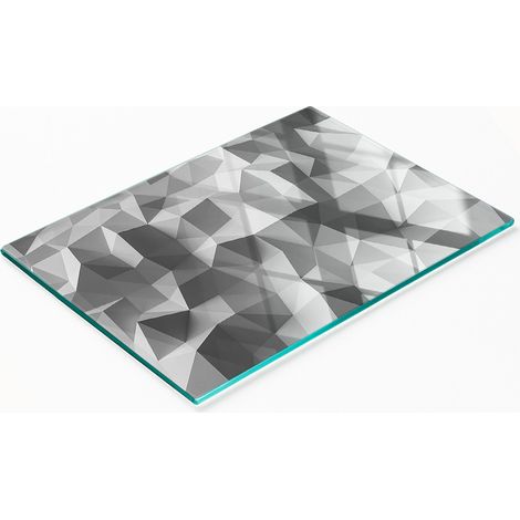 Tabla de cortar de cristal para cocina con gr谩ficos de tri谩ngulos abstractos 80x52 cm