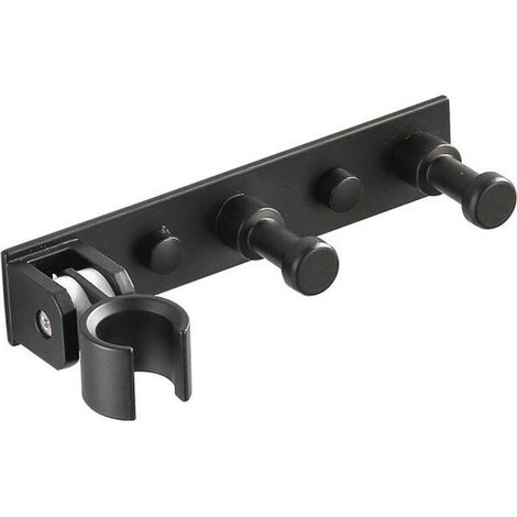 Universeller Duschkopfhalter mit 2 Haken, verstellbare Duschkopfhalterung aus Aluminiumlegierung zur Wandmontage, selbstklebender Duschkopfhalter für Duschschlauch (1/4)