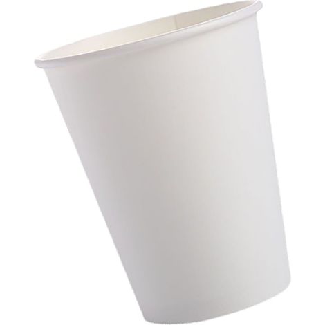 Lot de 50 gobelets en papier à bords roulés, résistants à la chaleur et étanches, écologiques, pour la maison, le bureau et la salle de classe (blanc). (1/5)