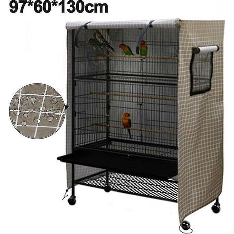 Grande cage de perroquet lavable, housse de nuit coupe-vent et anti-poussière (hotte de cage uniquement)