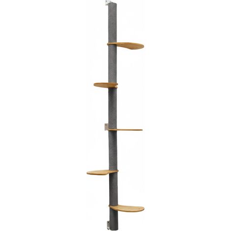 240 cm Rascador de Pared con 5 Plataformas - Árbol para Gatos - Columna de Sisal (1/5)