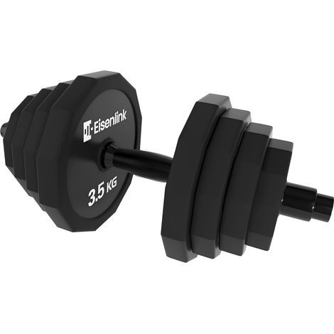 Lot d'haltères 2 en 1, 2 x 10 kg, 1 x 20 kg, 2 x 15 kg, 12 angles, réglables, avec revêtement en caoutchouc PU, pour la maison, la gym, le fitness (1/5)