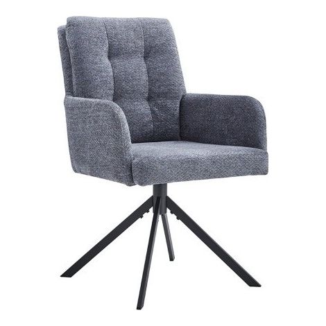 Sedia girevole in tessuto collezione PLUMO colore grigio scuro (1/5)