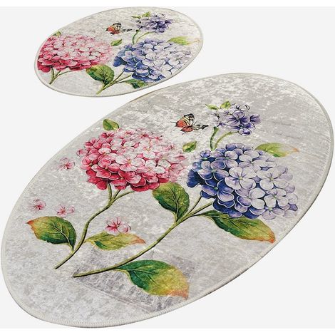 Set Badematten rutschfest waschbar aus Polyester Ortanca (1/4)