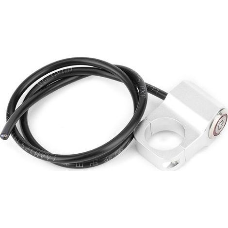 Interrupteur de phare de guidon en alliage d'aluminium. avec indicateur LED rouge. pièces de Modification pour motos. 25mm (1/5)