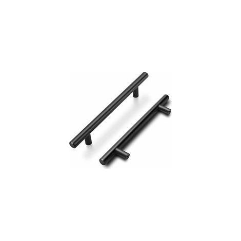 Set di 15 maniglie per mobili da cucina, passo 188 mm, maniglie nere per porte da cucina, maniglie nere per mobili con finitura opaca in acciaio inox (1/4)