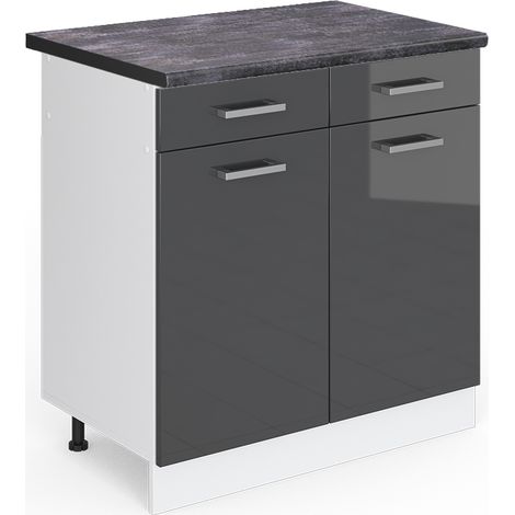 Meuble cuisine R-Line, Anthracite Haute brillance, 80 cm , PT Anthracite, Vicco