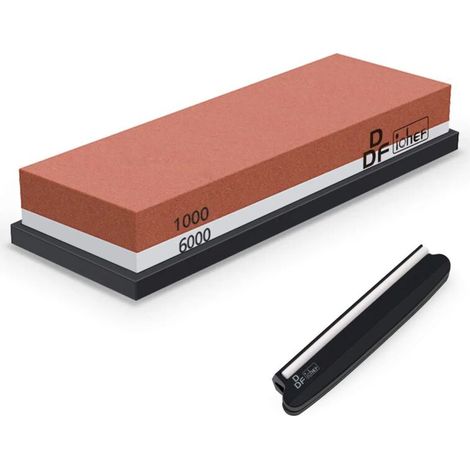 ZOLGINAH Pierre à Aiguiser 1000/6000 [Dernière Version], Aiguiseur de Couteau Professionnel 2-en-1 Pierre à Affûter Double-Face avec Base en Silicone Antidérapant et Guide d'Angle (1/5)