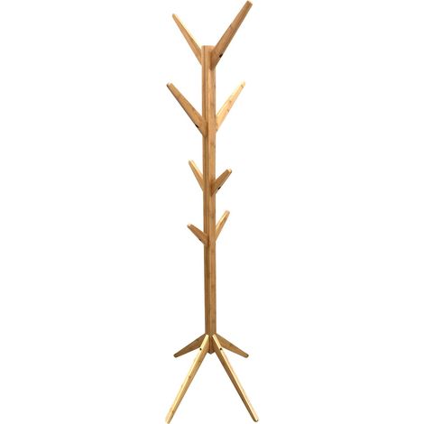 The Home Deco Factory – Portemanteau en bambou beige – Charge maximale 10kg – Design contemporain pour entrée ou chambre – Articulations ajustables