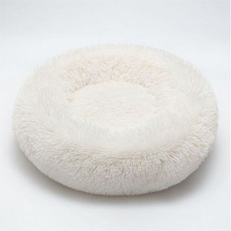 Lit pour chat lit pour chien rond nid pour animal de compagnie lit pour chat ovale beignet nid lit blanc diamètre 40cm