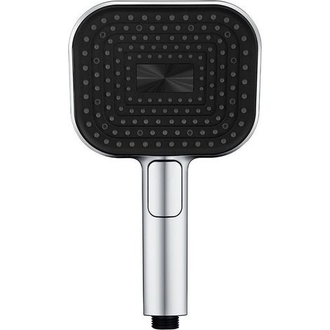 Pommeau de Douche Economie Deau, Anti Calcaire Douchette【Silicone de Qualité Alimentaire】, Haute Pression, Douchette Grande, 3 Modes de Jet, Chrome (1/5)