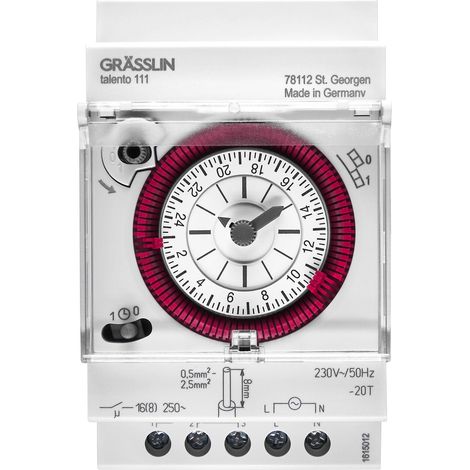 Grässlin 01.28.1001.1 talento 111 SK horloge analogique rail DIN 3 modules (1/5)