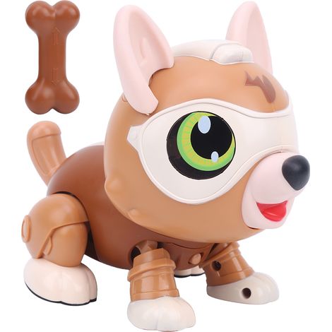 Chien robot à commande vocale, jouet multifonctionnel avec capteur tactile intelligent (marron) (1/5)