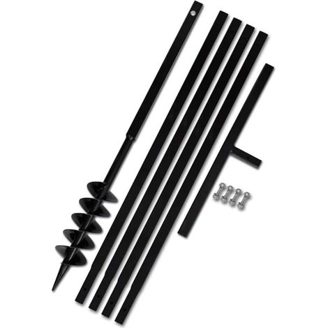 Soil auger with 100 mm handle and 5 m extension tube, steel (1/5)