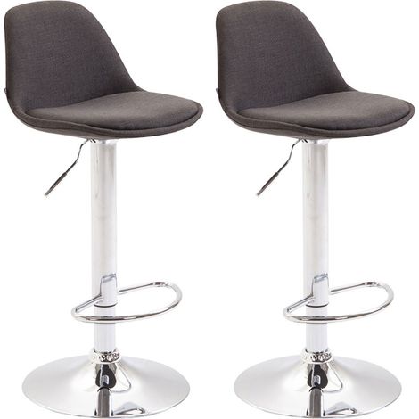 2er Set Barhocker Kiel Stoff dunkelgrau