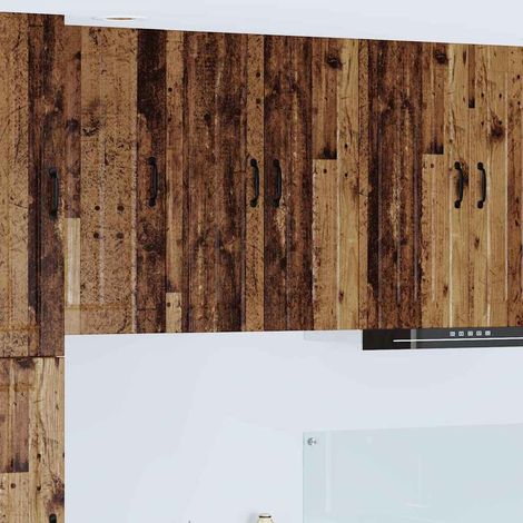 Wall Glass Cabinet LUCCA Old Wood 60 x 31 x 80 cm vidaXL