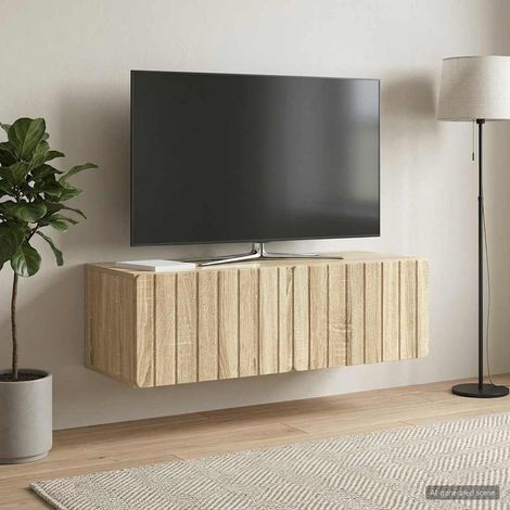 vidaXL Meuble TV mural 98 x 41 x 30 cm Chêne Sonoma Bois d'ingénierie (1/5)