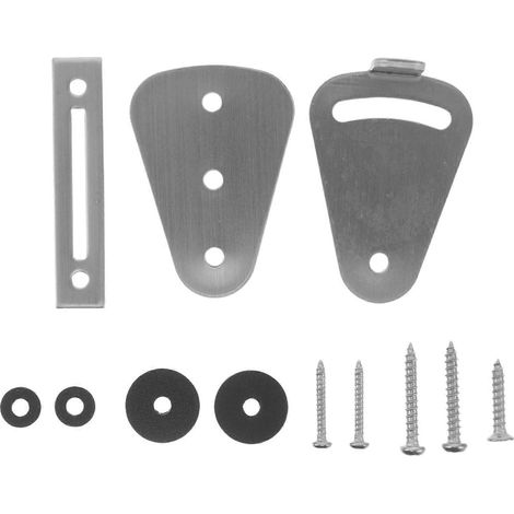 Verrou de porte coulissante de style grange : Quincaillerie de verrouillage intérieure en acier inoxydable pour chambre ou cuisine, finition argentée, 5,6 x 4 cm (2,2 x 1,6 po). (1/5)