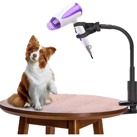Support de Sèche Cheveux pour Chien, Support De Pulseur Chien Rotatif à 360 DegréS Support De Seche Cheveux pour Chien RéGlable Table De Toilettage (1/5)