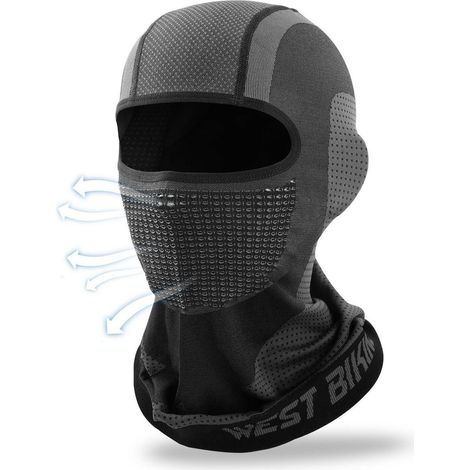 Masque intégral moto et vélo, respirant et coupe-vent, noir (1/5)