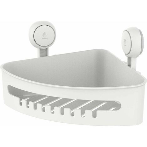 Kaelt - Étagère de douche d'angle à ventouse sans perçage Étagère de douche amovible pour salle de bain Boîte de rangement d'une capacité maximale de 10 kg Étagère d'angle étanche et résistante à l'hu (1/5)