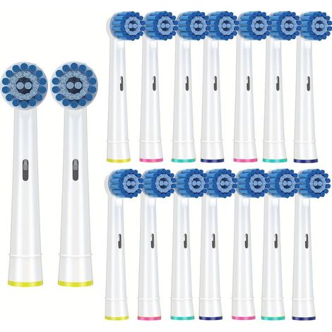 Lot de 16 têtes de brosse pour le soin des gencives sensibles avec brosse douce pour un nettoyage supérieur mais doux (1/5)