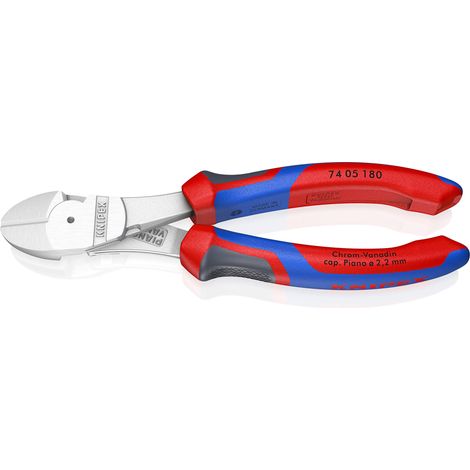 KNIPEX 74 05 180 Tronchese laterale per meccanica tipo "forte" con manici comfort cromata 180 mm (1/6)