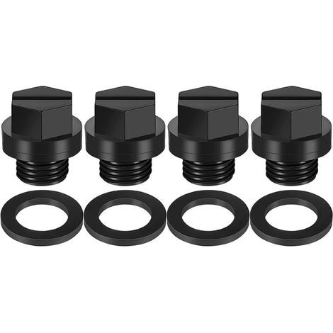 4 Pack Drain Plugs with Gaskets for Hayward SPX1700FG Swimming Pool Pump, Black (1/5)