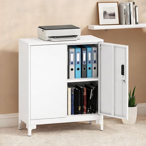 Meuble de rangement de bureau bianco en metallo 80 x 35 x 91 cm (1/5)