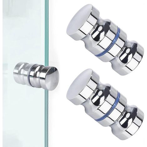 Poignée de porte en verre en acier inoxydable, bouton métallique à un trou pour armoires, meubles et décoration intérieure. Design robuste et élégant. (1/5)