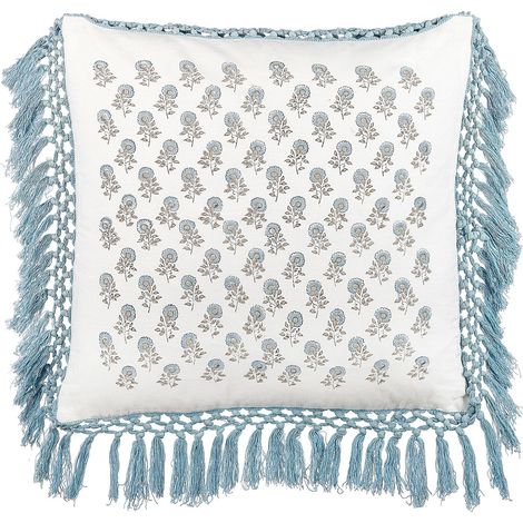 Dekokissen PALLIDA Baumwolle 45 x 45 cm Blau Blumenmuster (1/5)