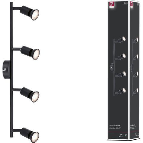 projecteur Carolina 4 flammes max. 4x10 watts plafonnier Noir mat spot Métal GU10 (1/5)