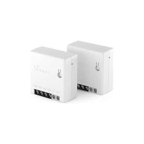 ZBMINI ZigBee Interrupteur, 2 Way ZigBee 3.0 Mini Smart Switch, 10A/2200W, Compatible avec Alexa, Google Home, SmartThings, ZBBridge, ZigBee Gateway Hub et Fil Neutre Requis, 2 Pack (1/4)