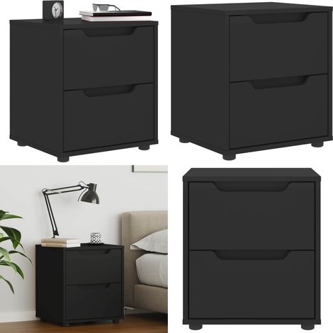 vidaXL Nachttisch VISNES Schwarz 45x40x50 cm Holzwerkstoff (1/5)