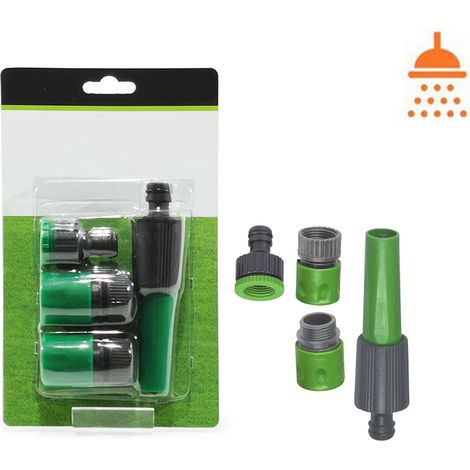 Lancia erogatrice tubo giardino kit raccordi regolabile 4pz attacco rapido (1/3)