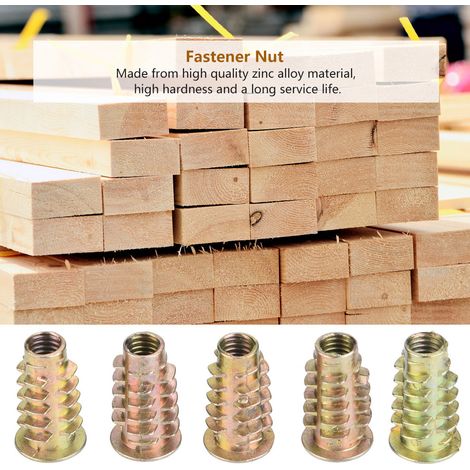 50 écrous à tête hexagonale creuse M6 en alliage de zinc pour meubles en bois (M620)
