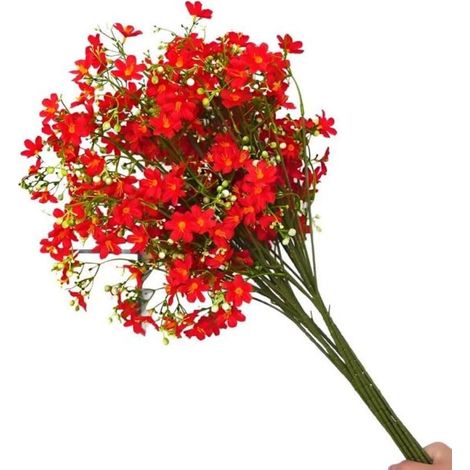 Lot de 6 fleurs artificielles en soie avec tiges de 66 cm de long, ne fanent jamais les fleurs artificielles pour vase, fête de mariage, décoration de jardin, sans entretien pour décoration de maison (1/5)