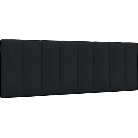 Vidaxl – Coussin de tête de lit Hanko noir 140 cm – Tissu polyester doux et durable – Rembourré en fibre polypropylène – Installation murale facile