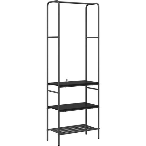 Portant à vêtements avec étagères Chêne noir 60 x 30 x 171 cm CFW112177 (1/5)